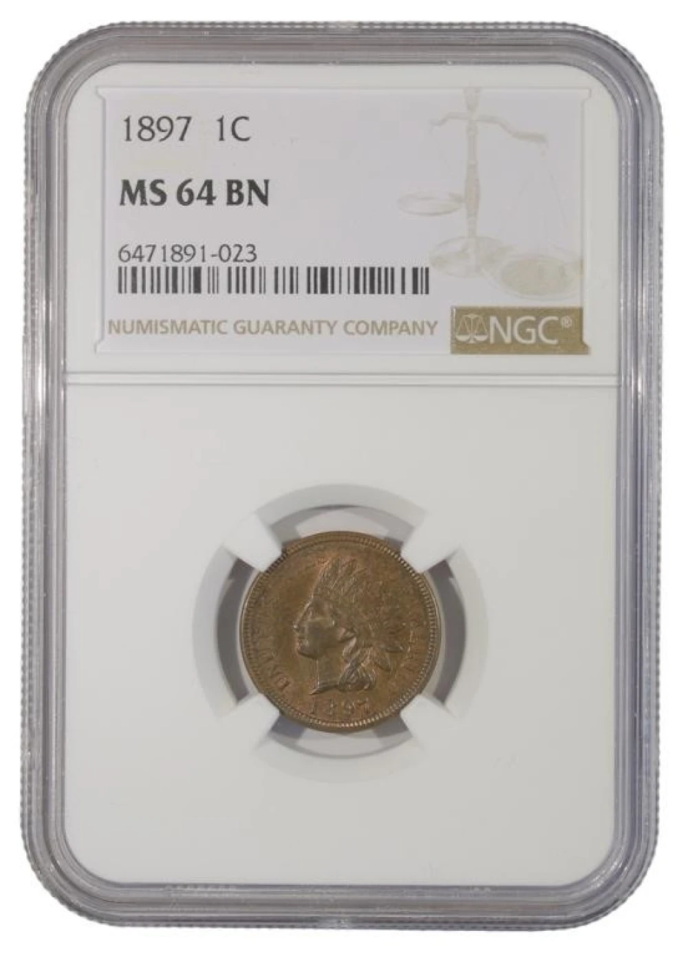 Very Choice BN Unc 1897 Indian Cent