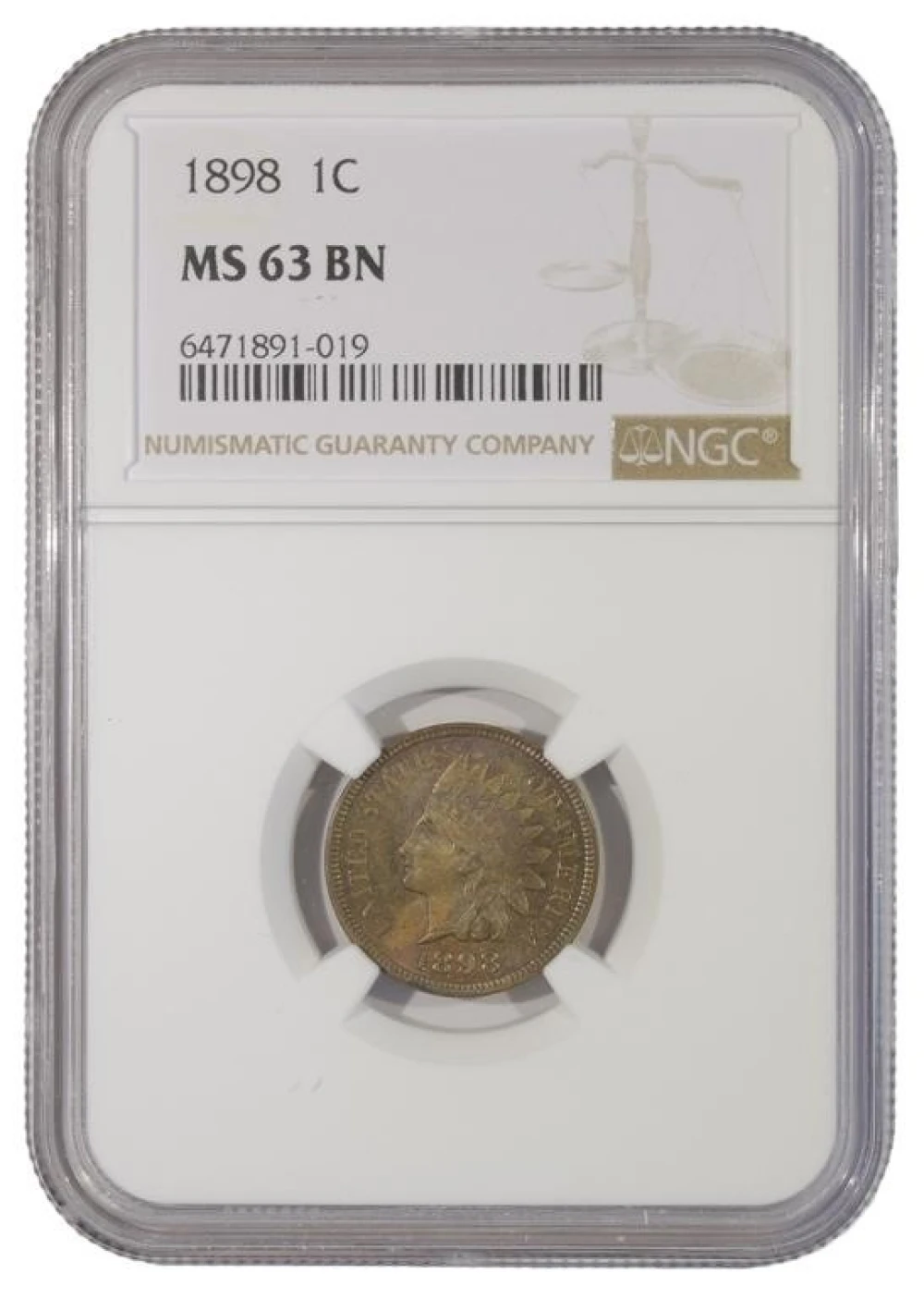 Choice BN Unc 1898 Indian Cent