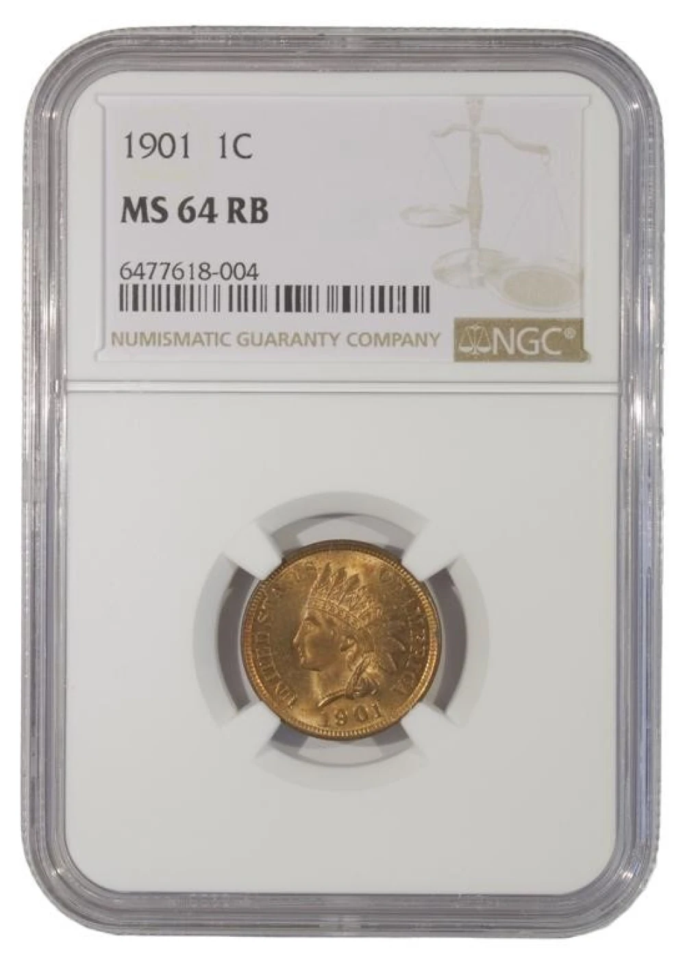 Very Choice Mint State 1901 Cent