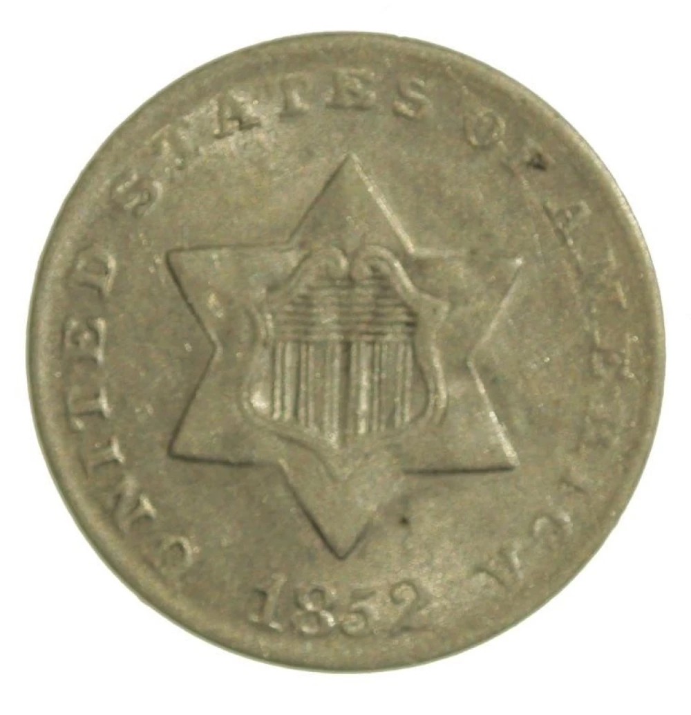 AU 1852 Silver Three-Cents