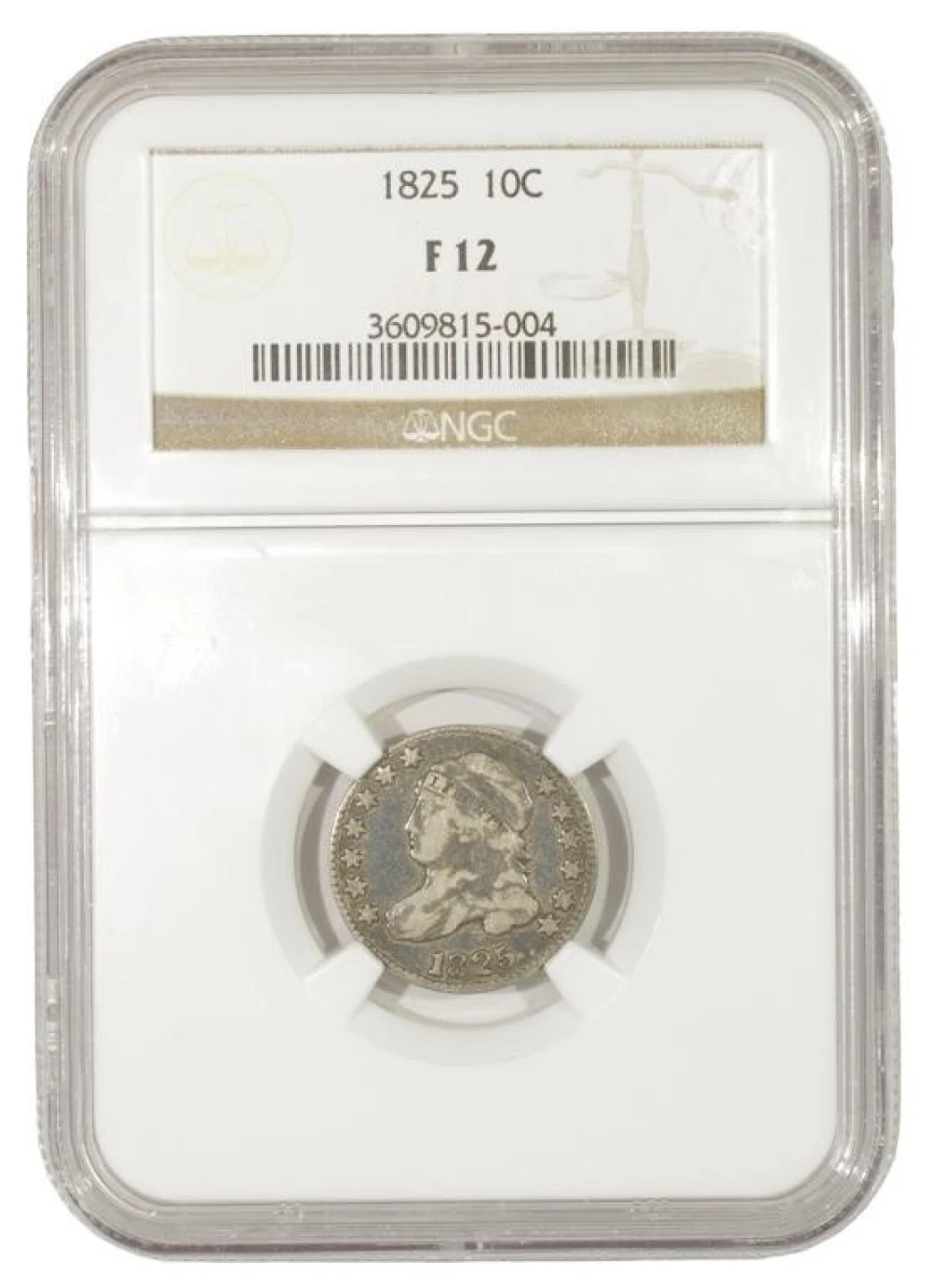 Fine 1825 Dime