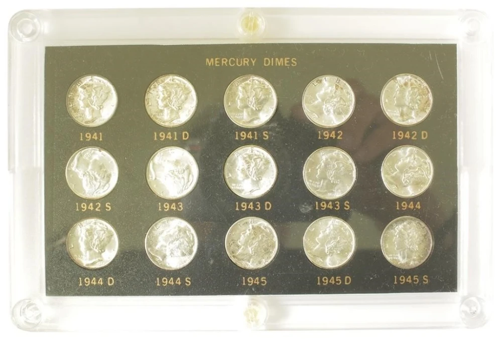 Gem 1941-45 Mercury Dime Short Set