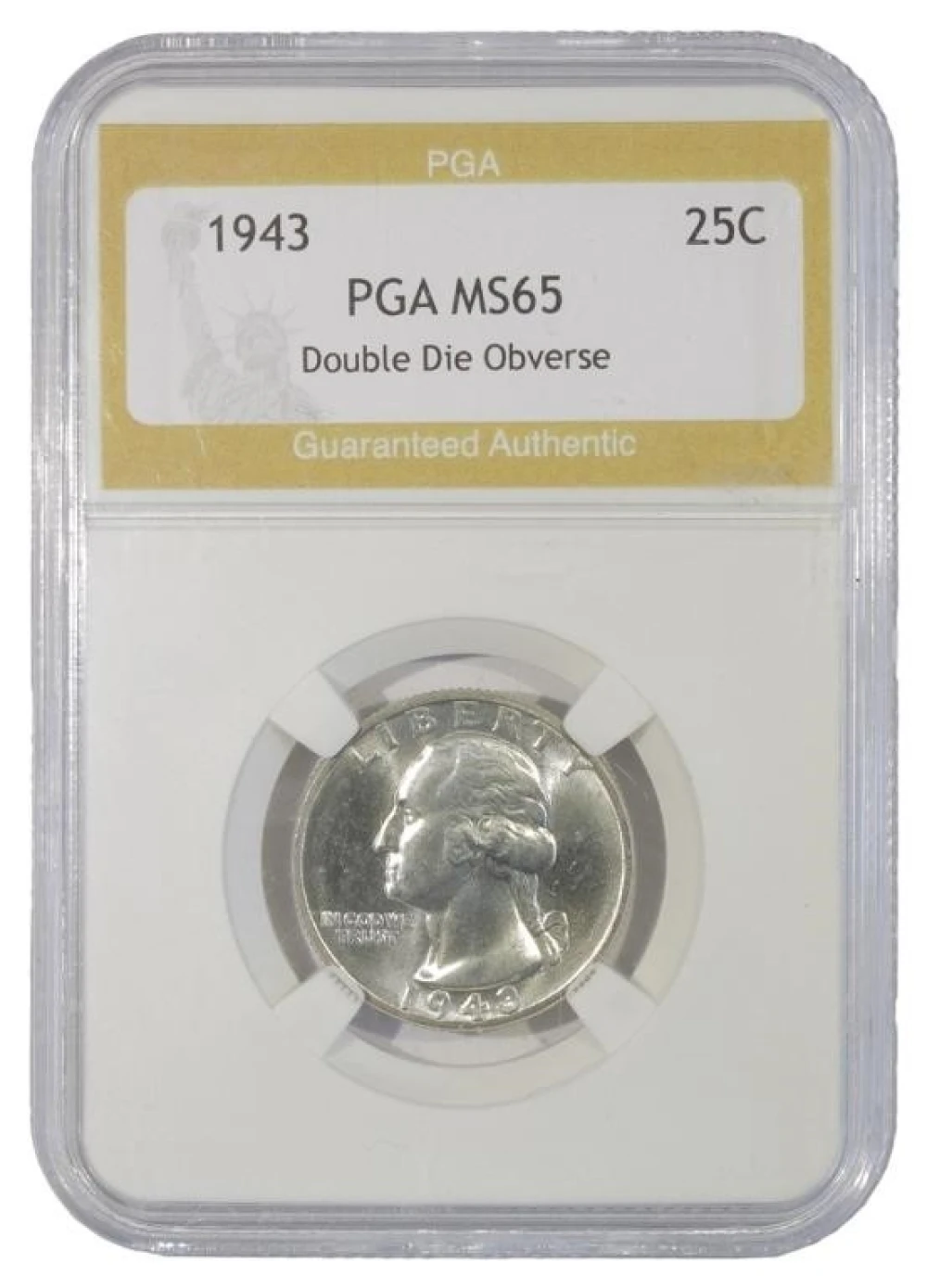 Choice Unc 1943 Double Die. Quarter