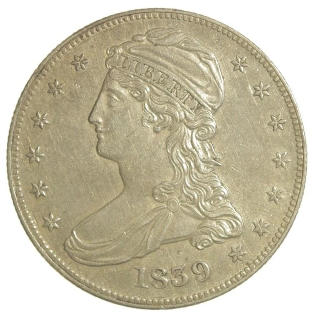 Unc Details 1839 Reeded Edge Half Dollar