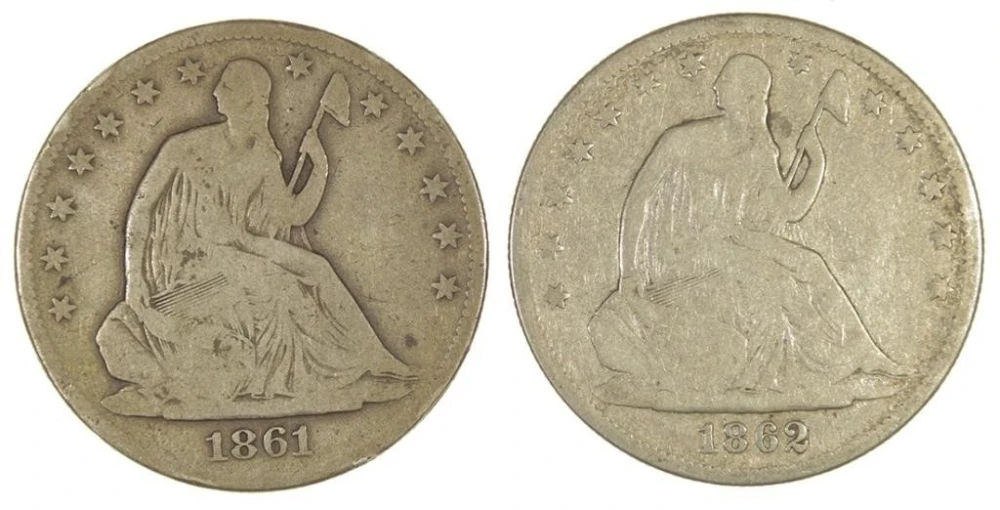 Pair of Good Liberty Seated Half Dollars