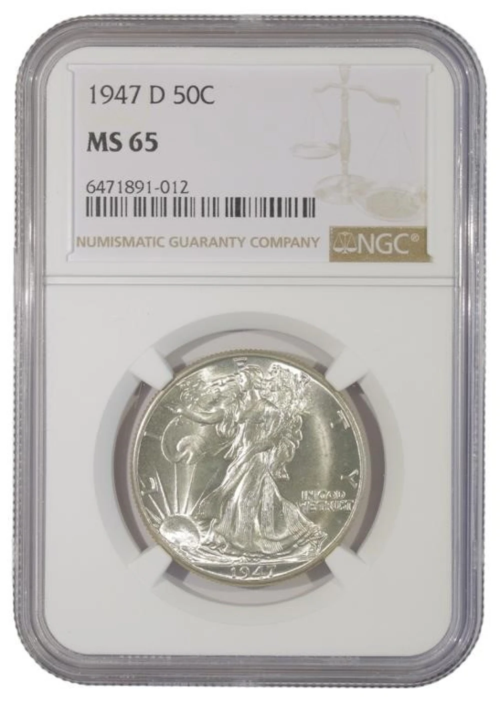 Gem Unc 1947-D Half Dollar