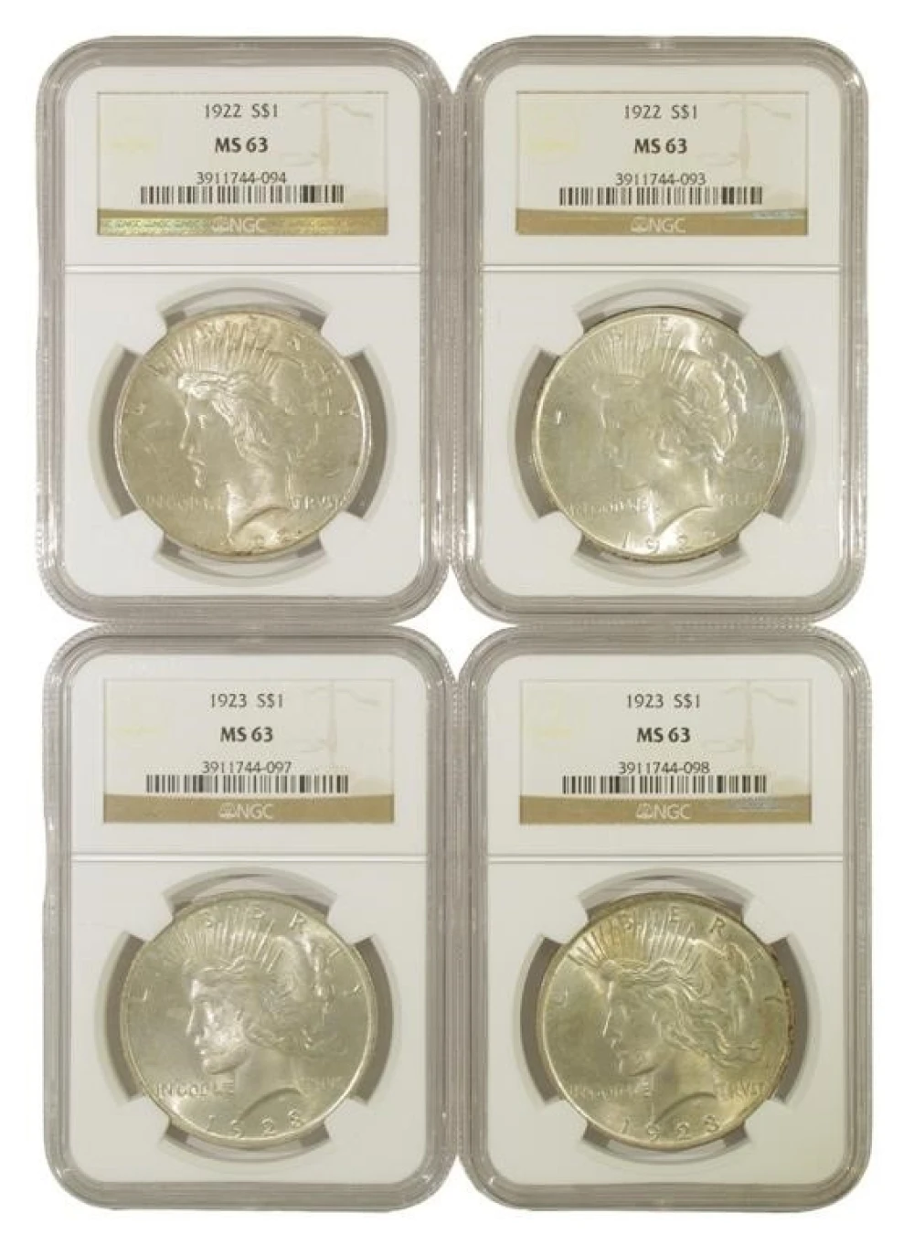 Certified Peace Dollar Foursome