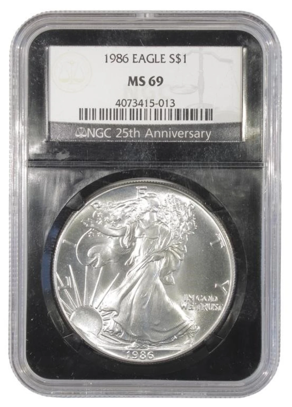 Splendid Gem 1986 Silver Eagle $1