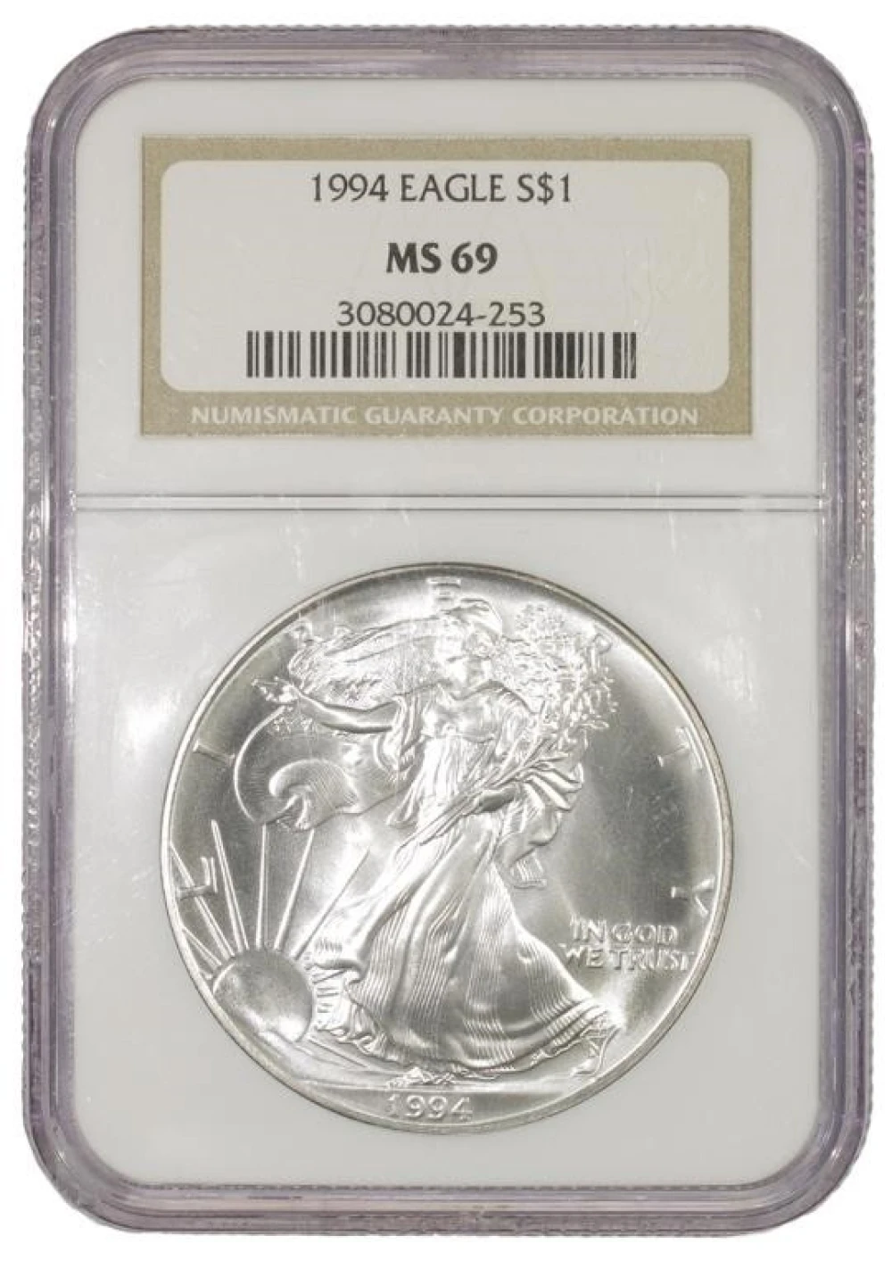 Near-Perfect Gem Unc 1994 Silver Eagle $1