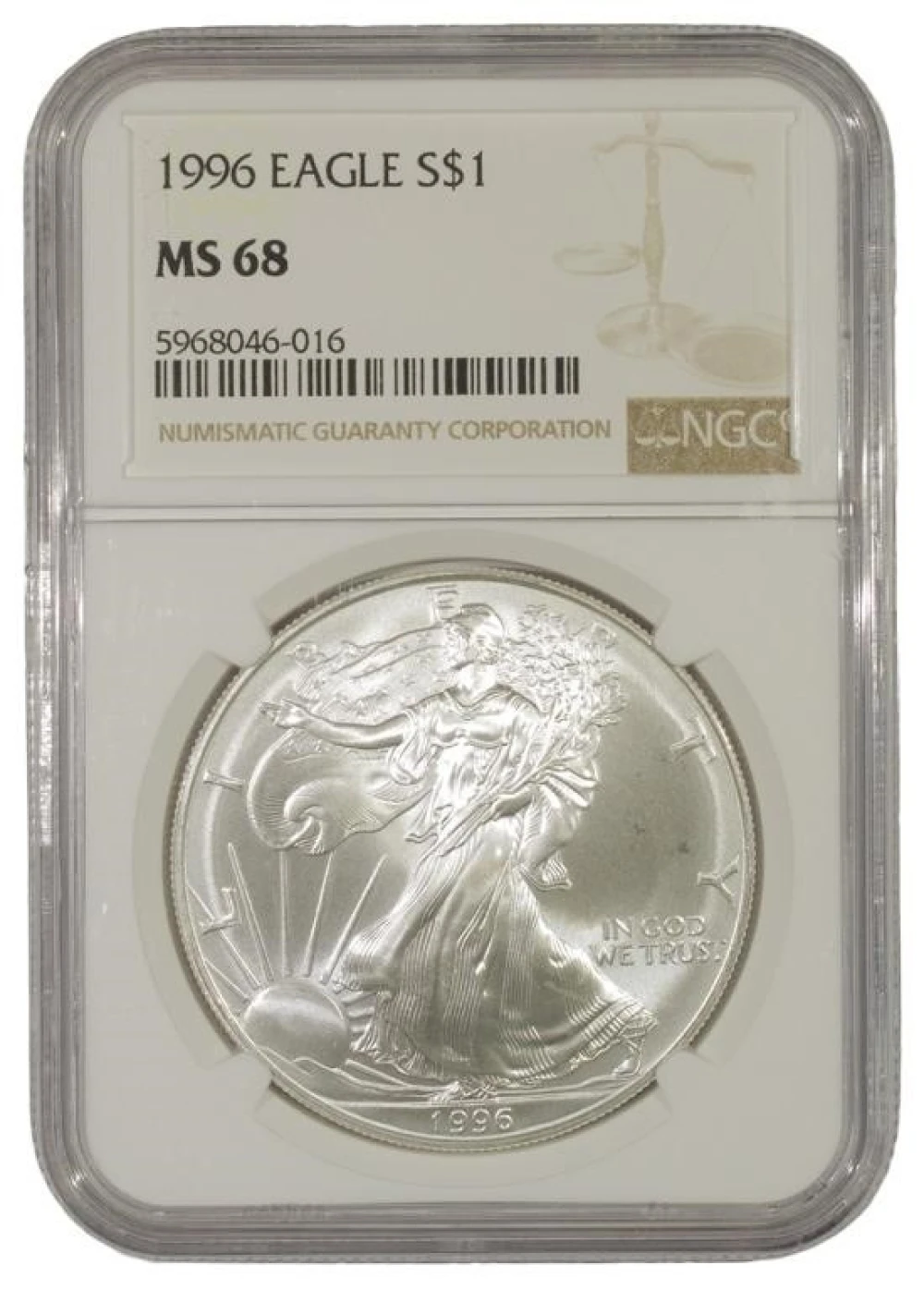 Splendid Gem Unc 1996 Silver Eagle $1