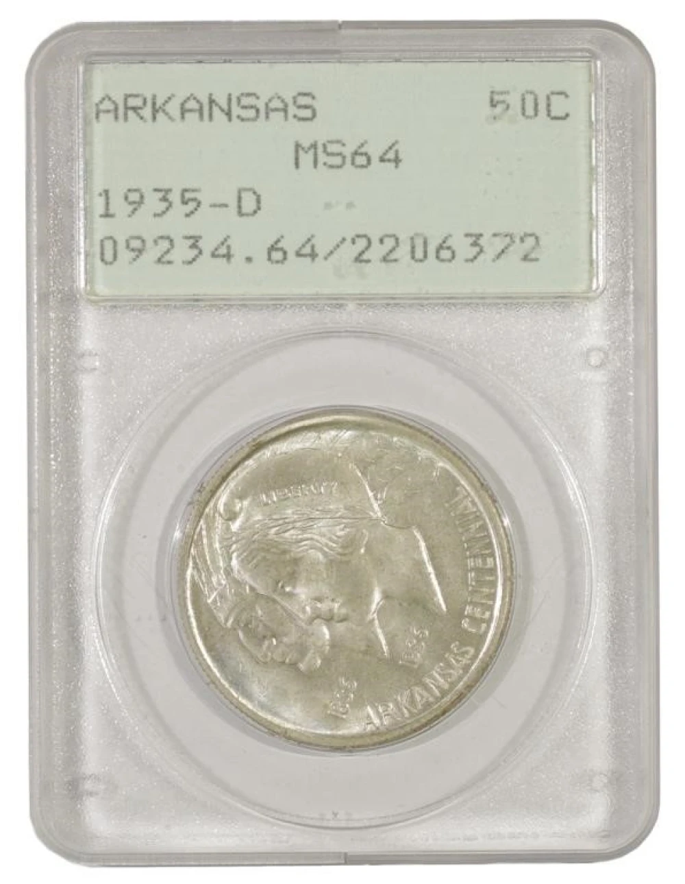 Very Choice Unc 1935-D Arkansas Half Dollar