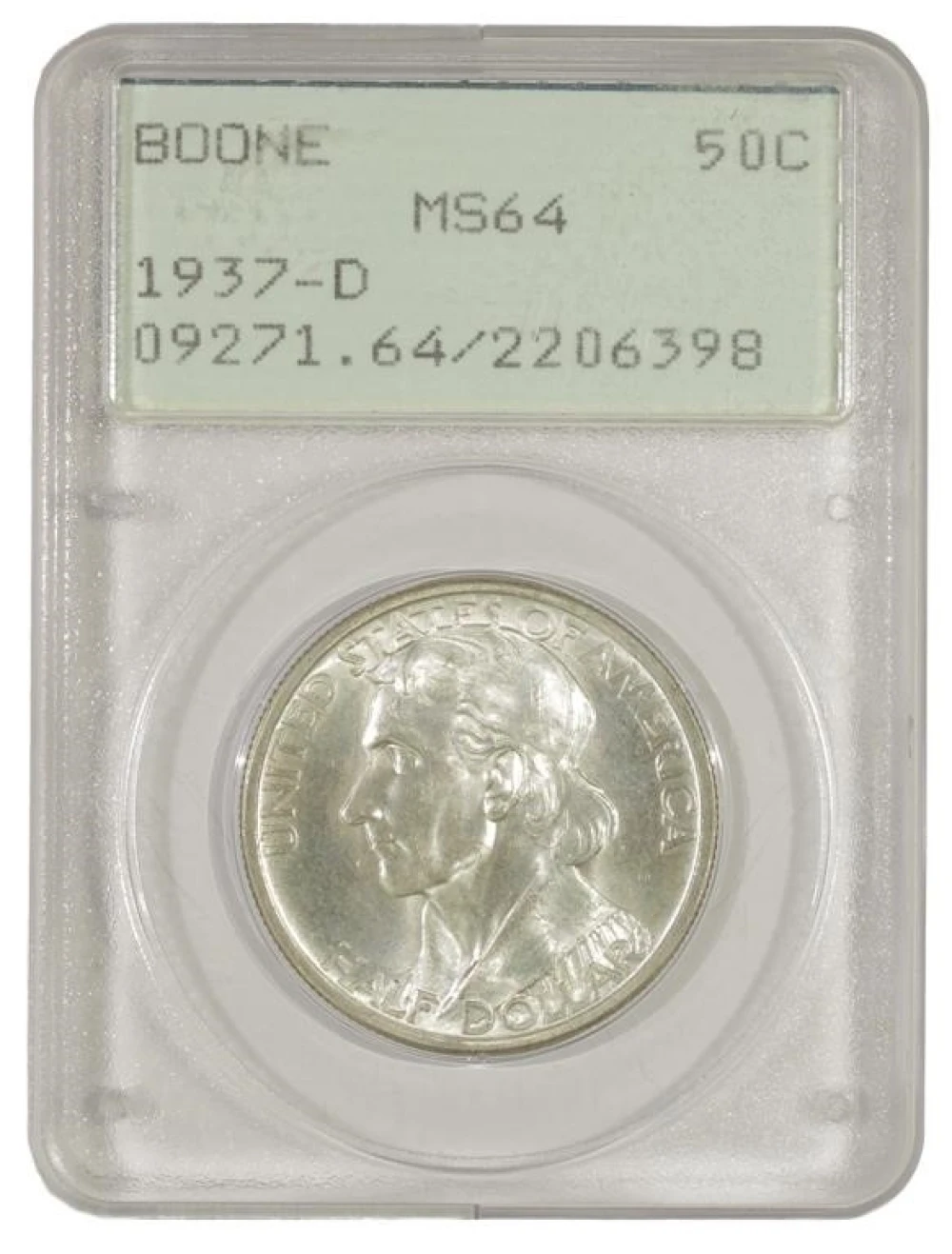 Very Choice Uncirculated 1937-D Boone Half Dollar