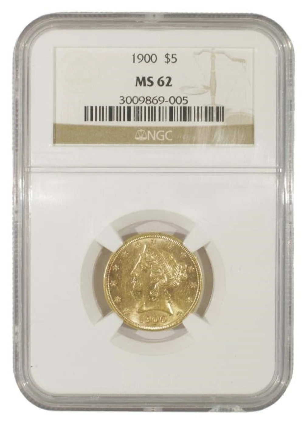Select Uncirculated 1900 $5 Half Eagle