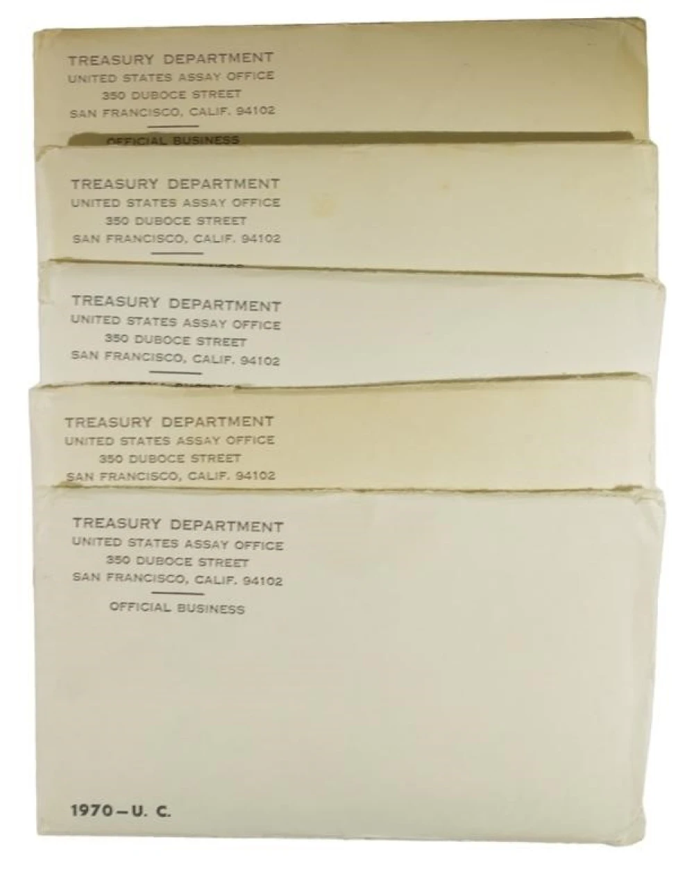 Five Unopened 1970 Mint Sets