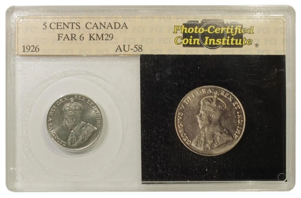 Canada. Rare High Grade 1926 Far Six Nickel.