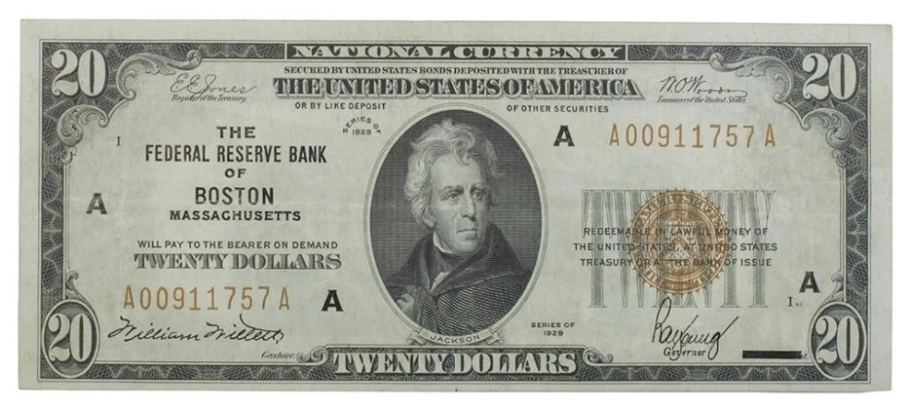 Series 1929 National Currency $20
