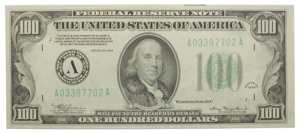 Series 1934 F.R.N. $100 Note