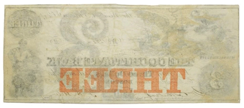 Massachusetts. Boston. 1853 $3 Note