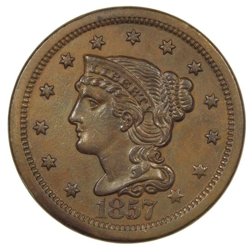 AU Large Date 1857 Large Cent