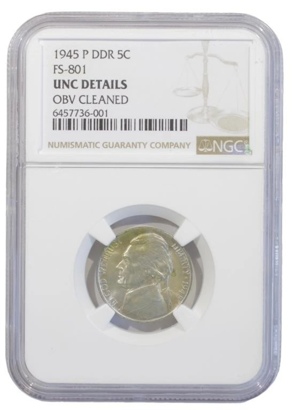 Unc Details 1945-P D.D.R. Nickel