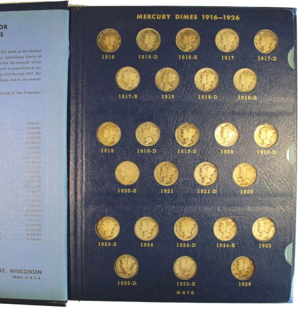 Near Complete Mercury Dime Set