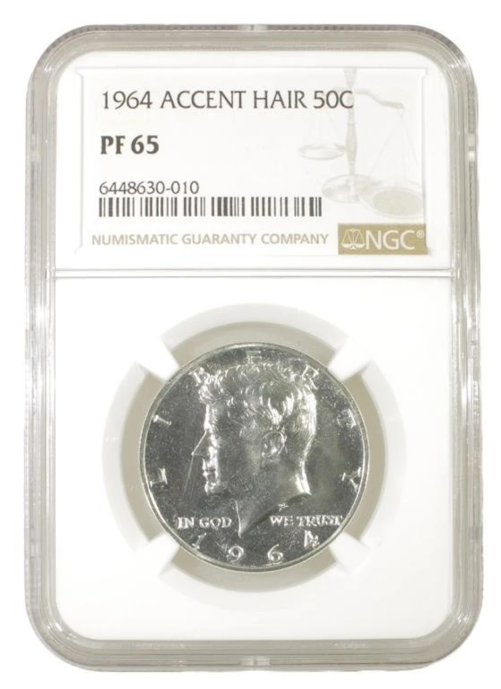Gem Proof 1964 Accent Hair Kennedy Half Dollar