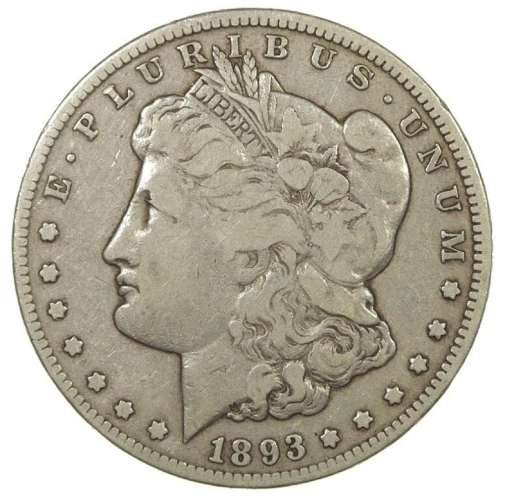 Fine 1893-CC Morgan Dollar
