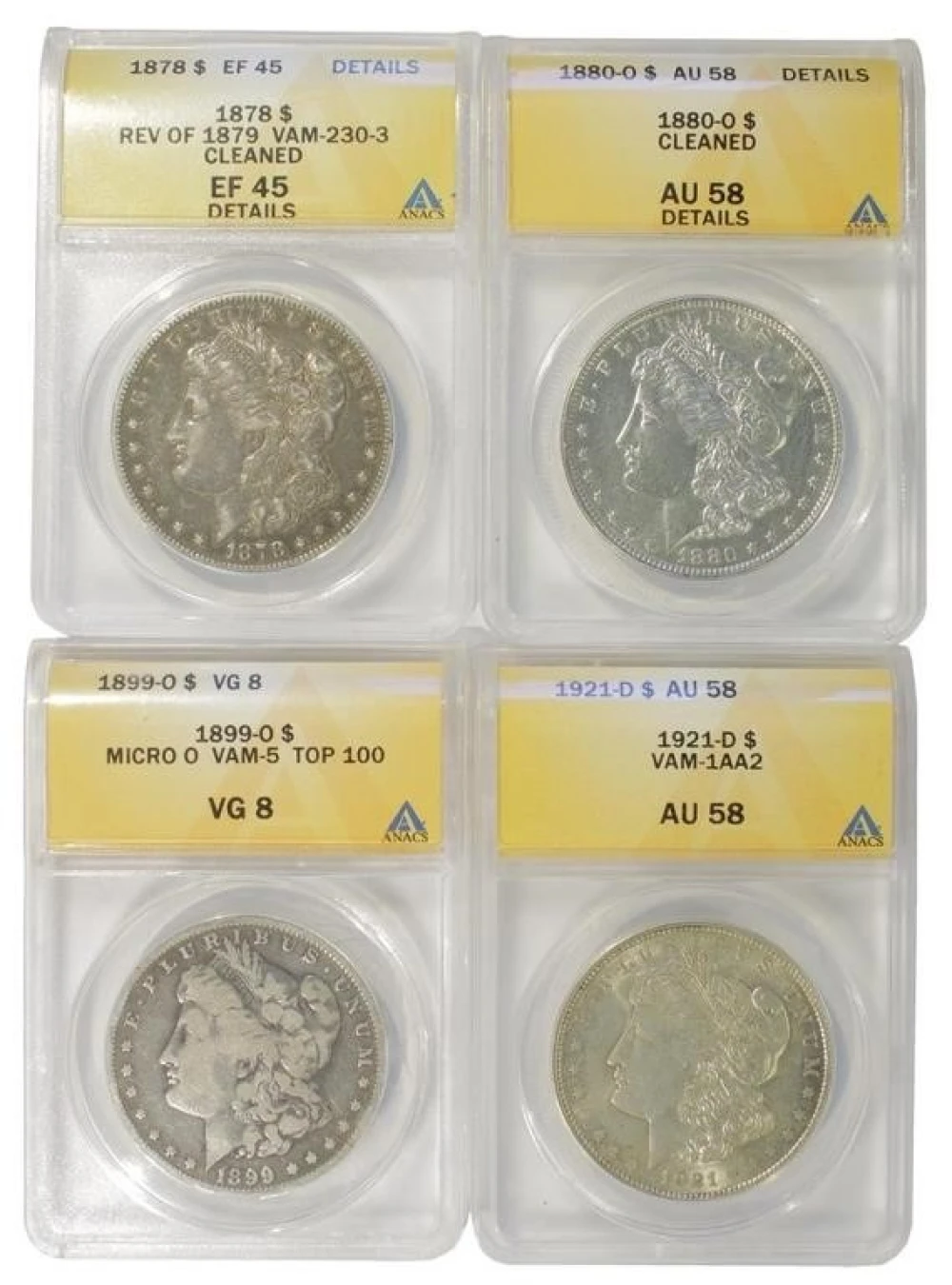 ANACS Certified Morgan Dollar Foursome