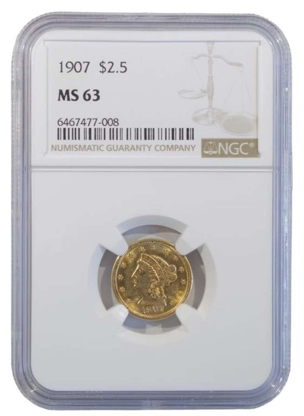 Choice Unc 1907 Quarter Eagle