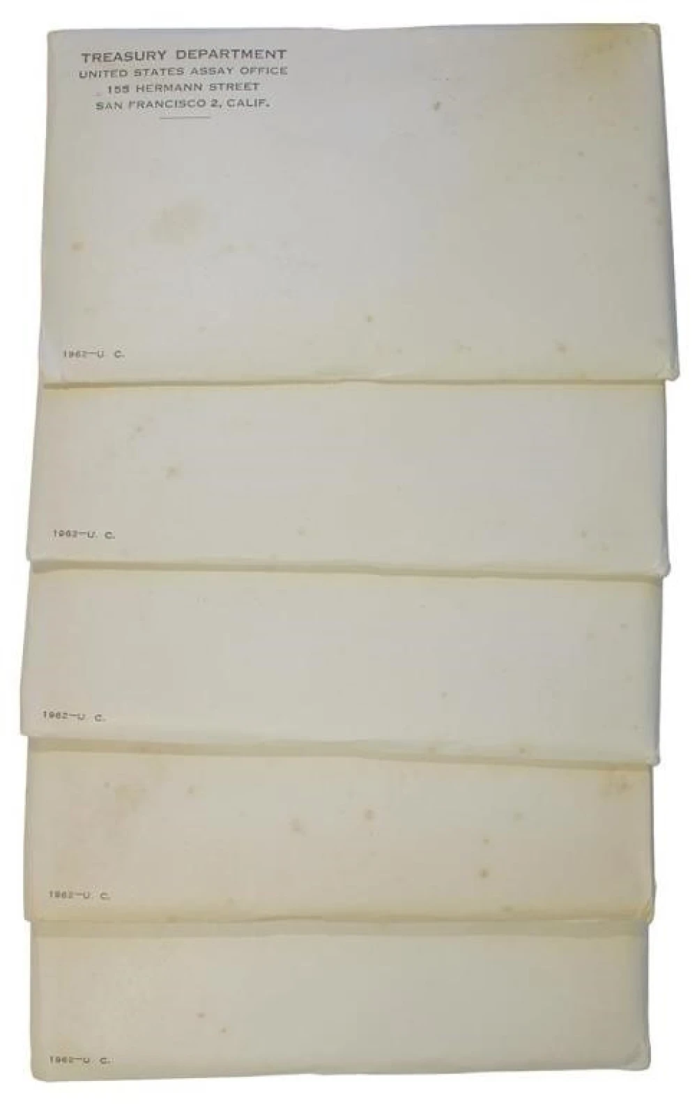 Quintet of Sealed 1962 Mint Sets