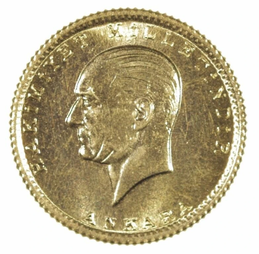 Turkey. 1923/49 Gold 50 Kurush