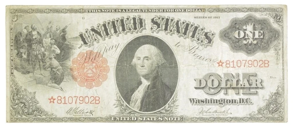 VF Series 1917 $1 Star Note