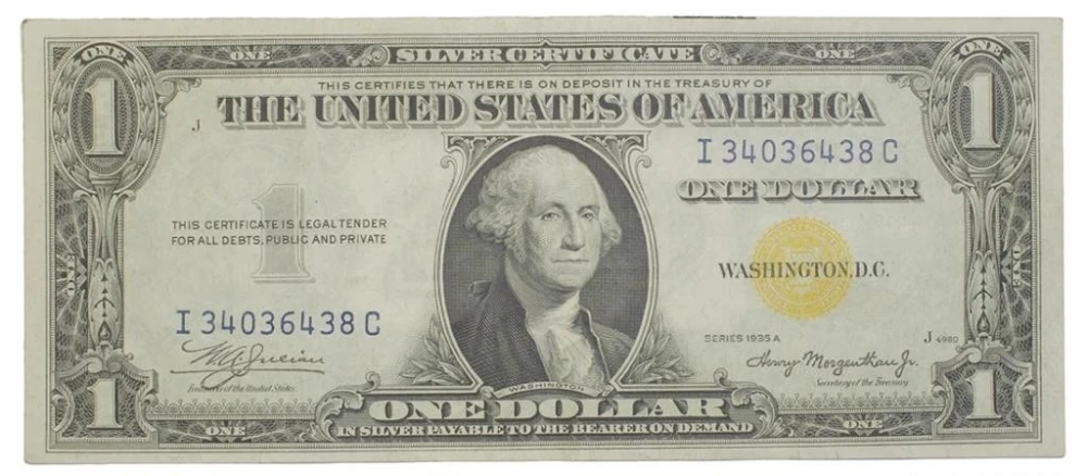 AU 1935-A Yellow Seal $1