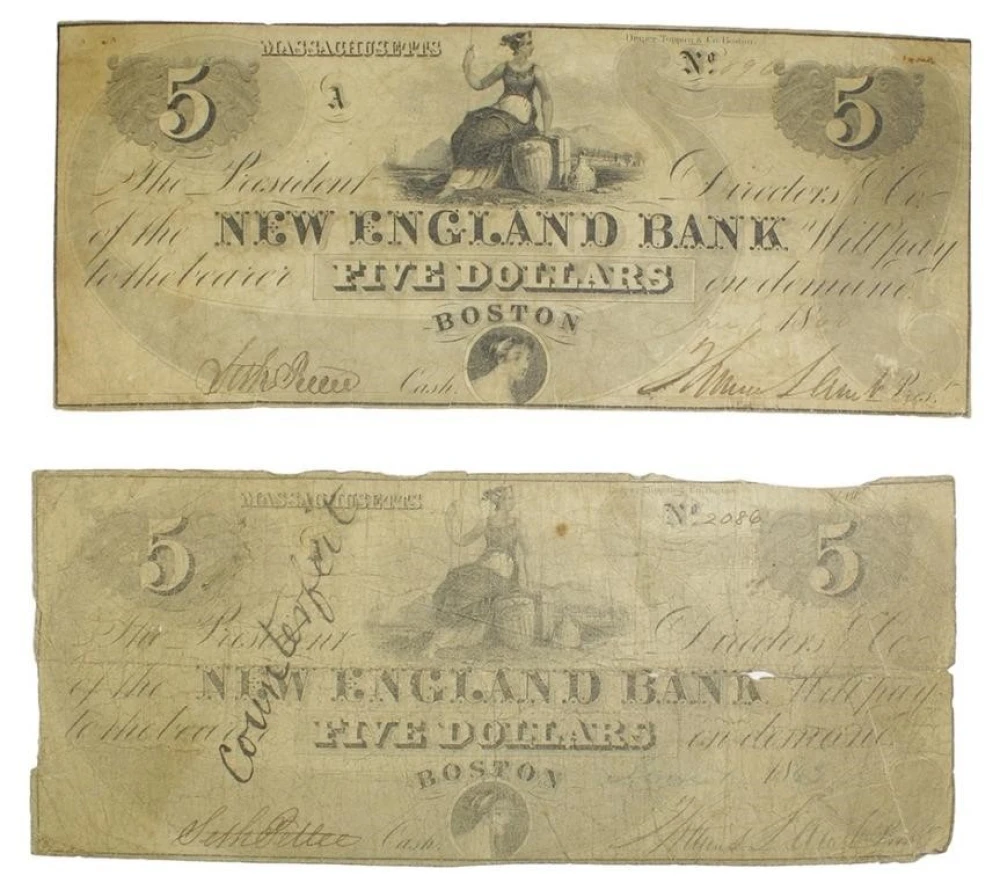 Massachusetts. Boston. Pair of Early Notes