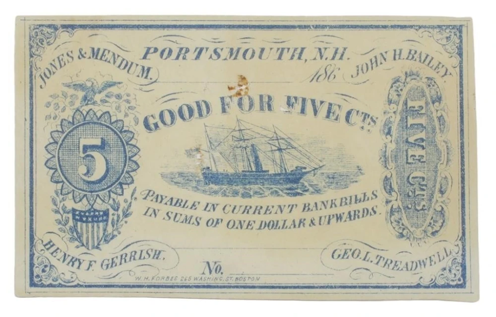 New Hampshire. Portsmouth. Merchant Note