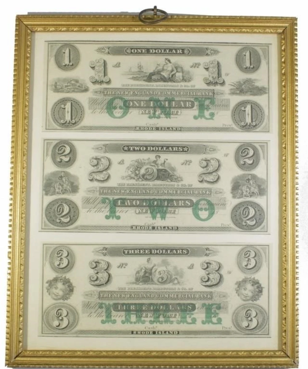 Rhode Island. 3 Pcs New England Comm. Bank