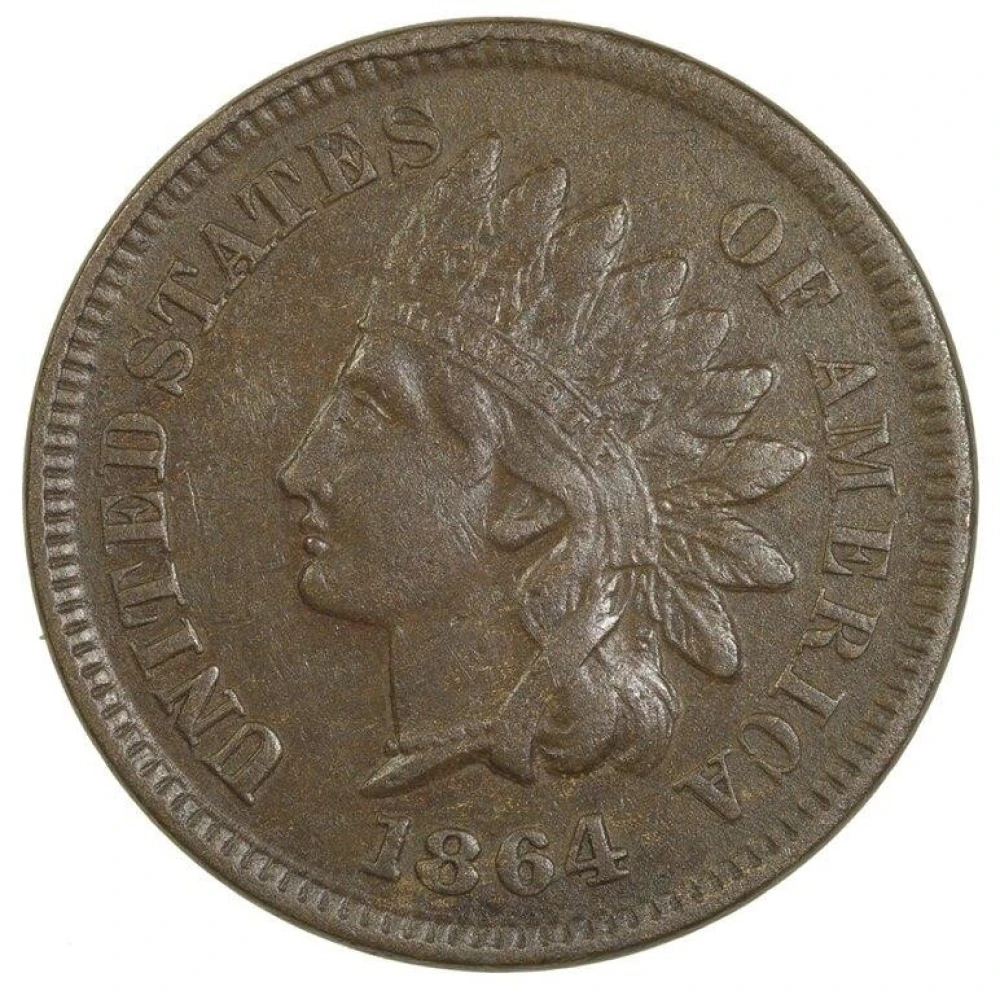 EF 1864-L Indian Cent