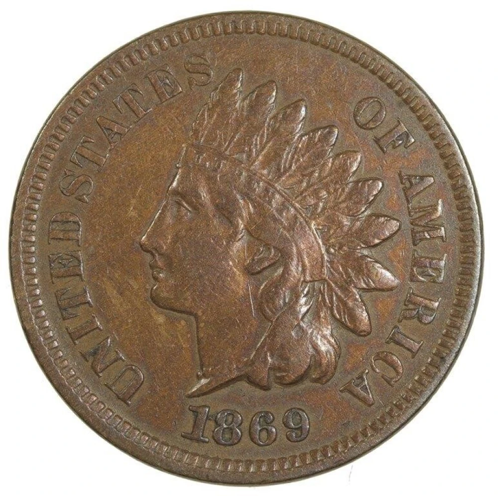 VF 1869 Indian Cent