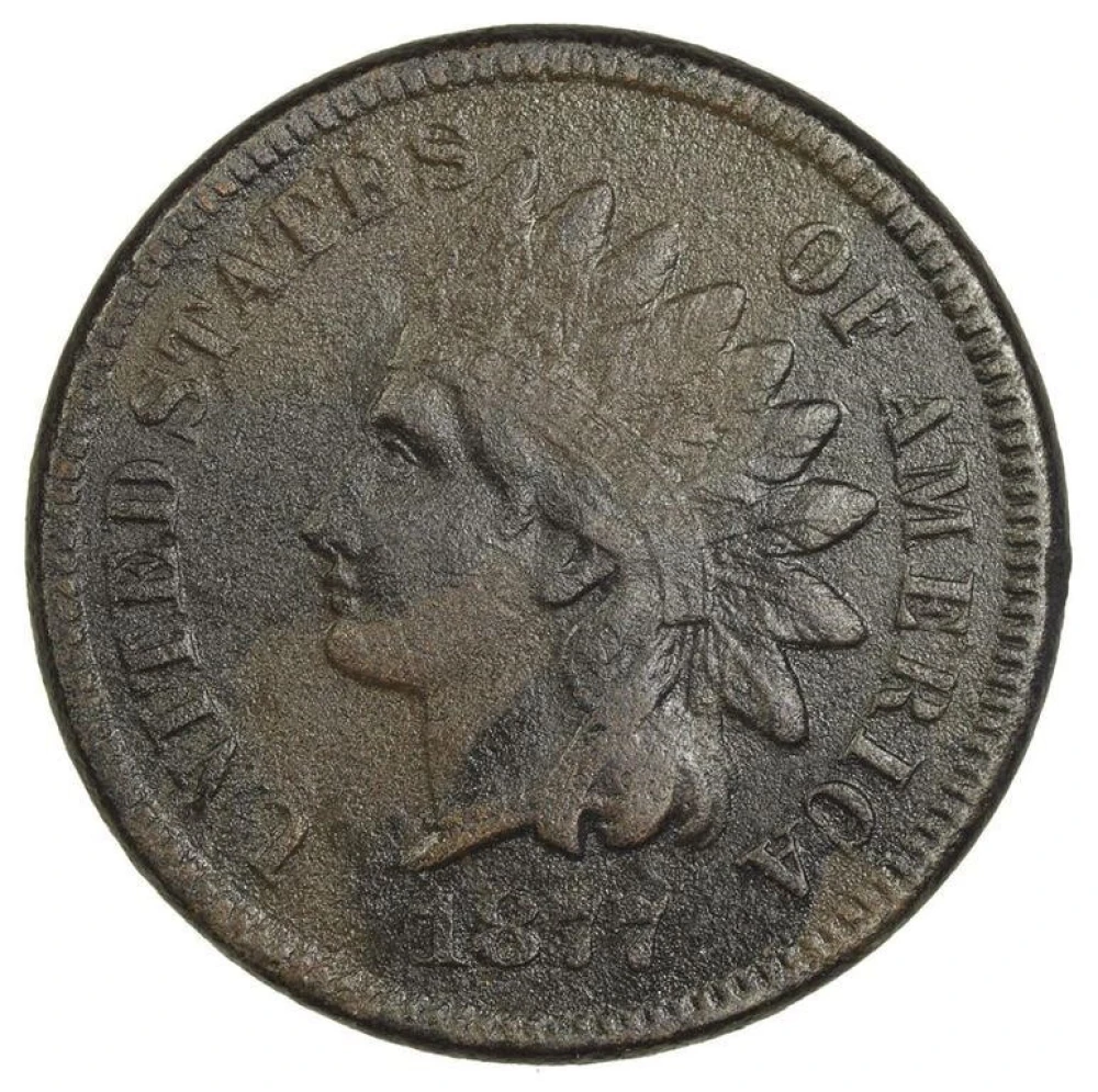 EF Key Date 1877 Indian Cent