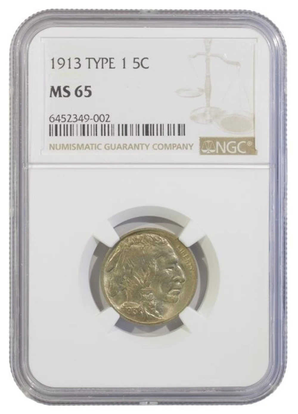 Gem Unc 1913 Type I Buffalo Nickel