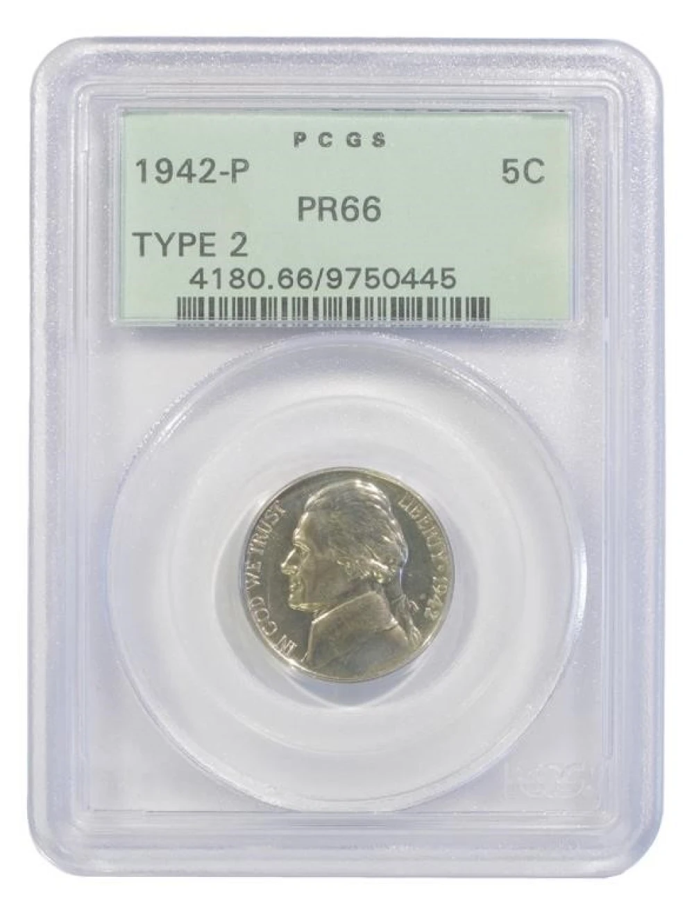 Premium Gem Proof 1942-P War Nickel