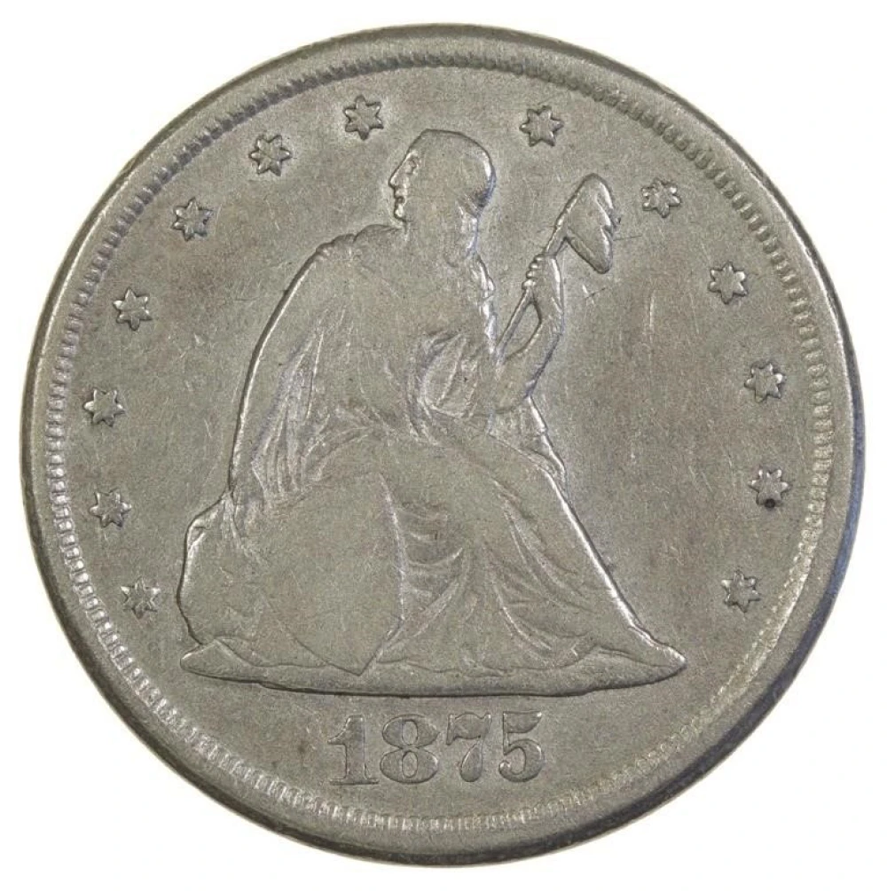 Fine 1875-CC Twenty-Cents