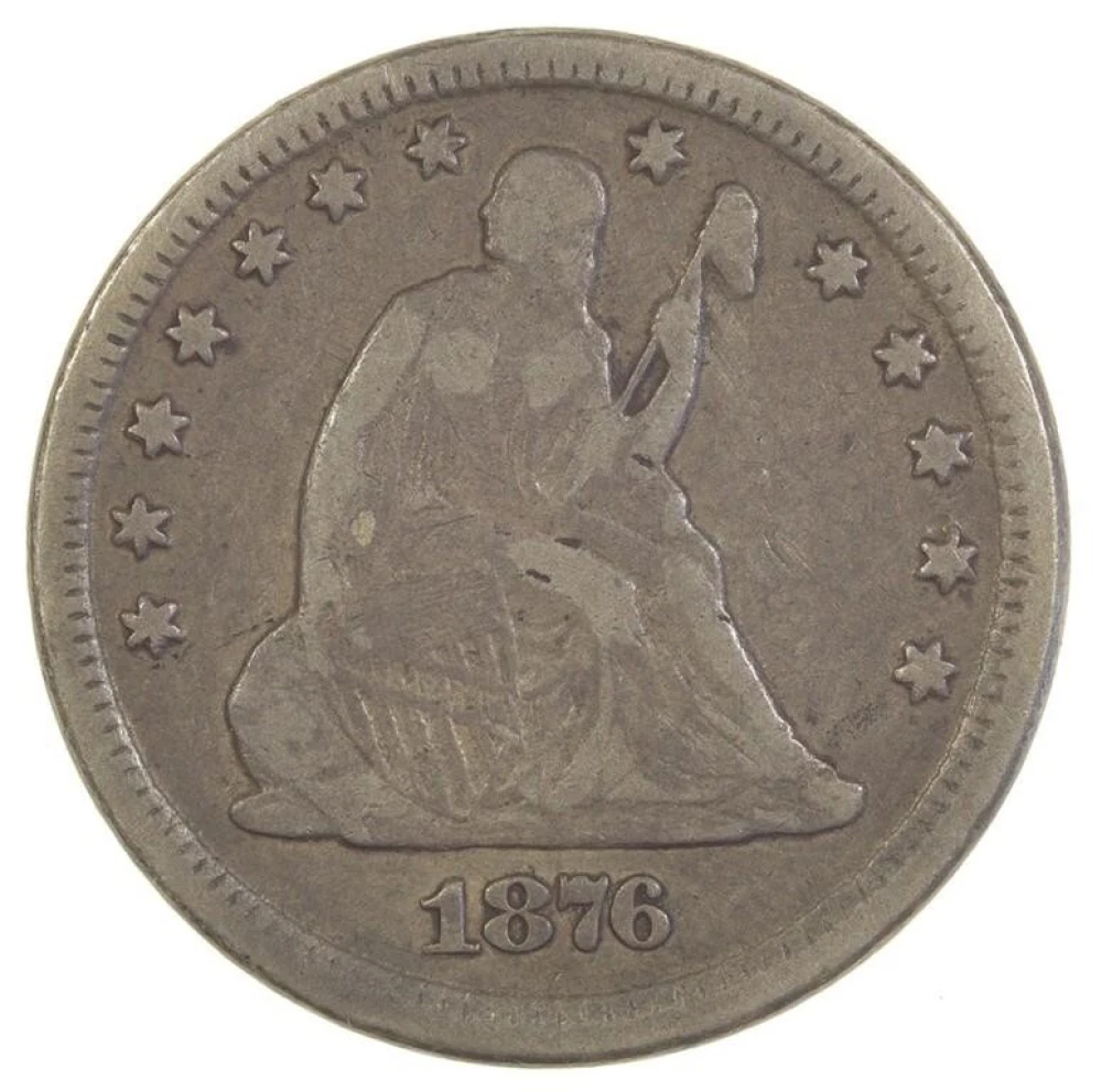 Fine 1876-CC Quarter