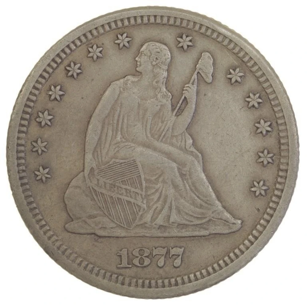 AU Details 1877-CC 25-Cents