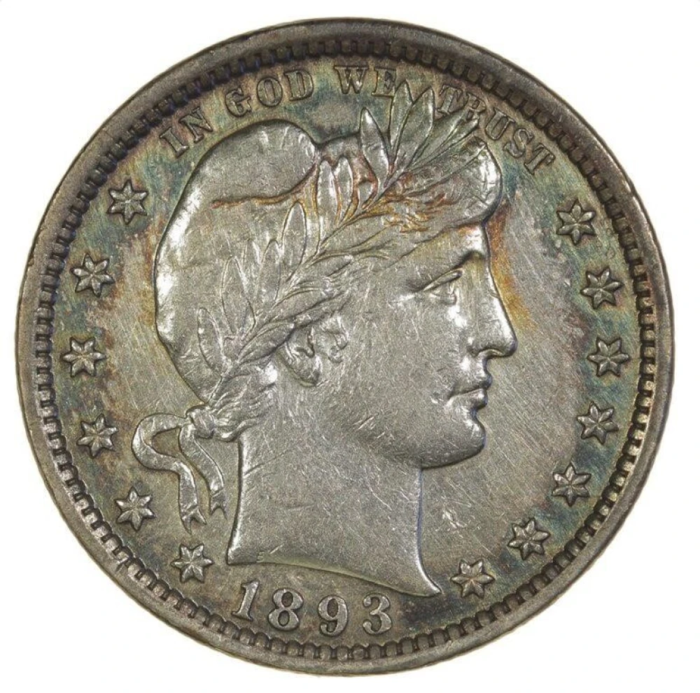 AU 1893 Barber 25-Cents