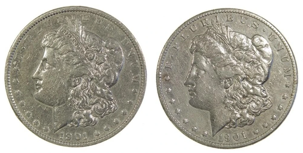 Pair of EF Details Morgan Dollars