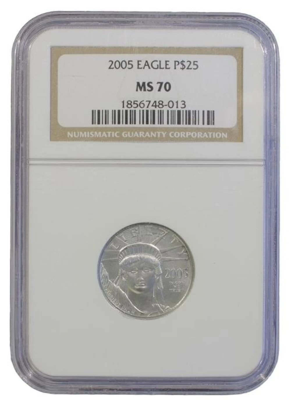 Certified MS-70 2005 1/4 Ounce Platinum Eagle