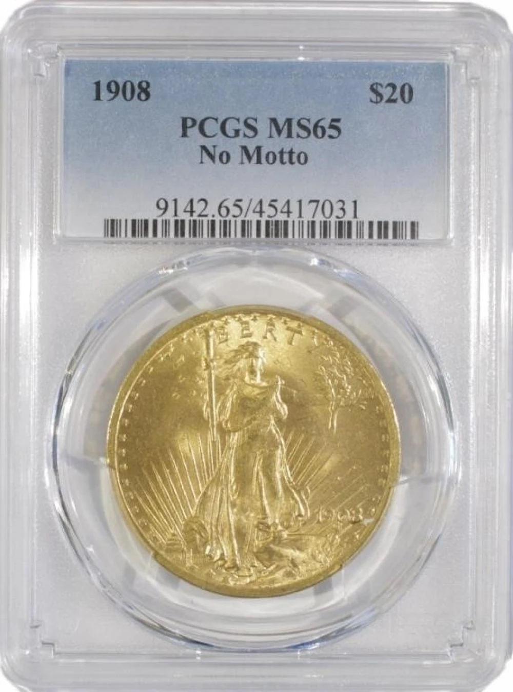 Gem Unc 1908 No Motto $20
