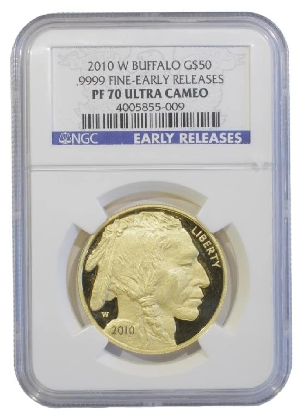 Proof-70 2010-W One Ounce Gold Buffalo