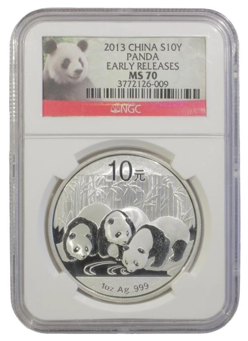 China. Perfect Unc 2013 Silver Panda 10 Yuan